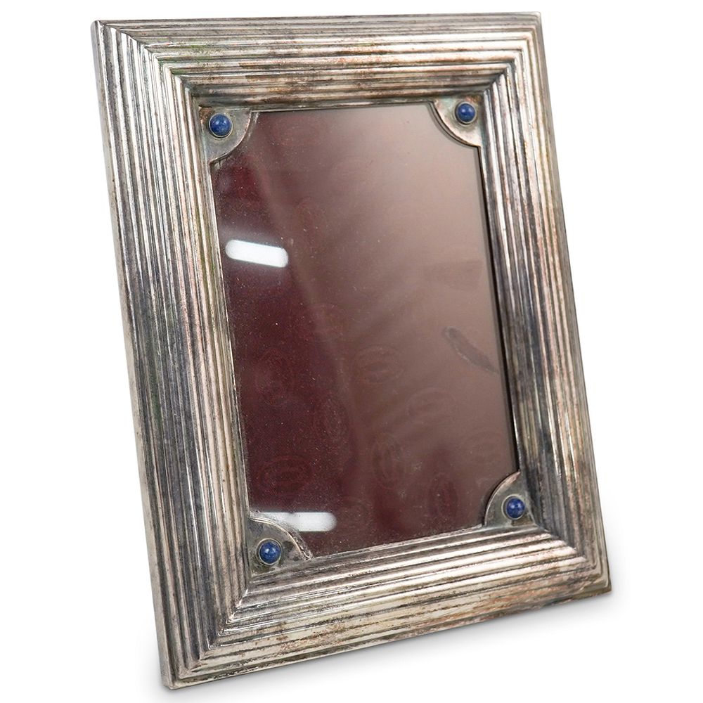 Cartier Silver Plated and Lapis Picture Frame sold at auction on