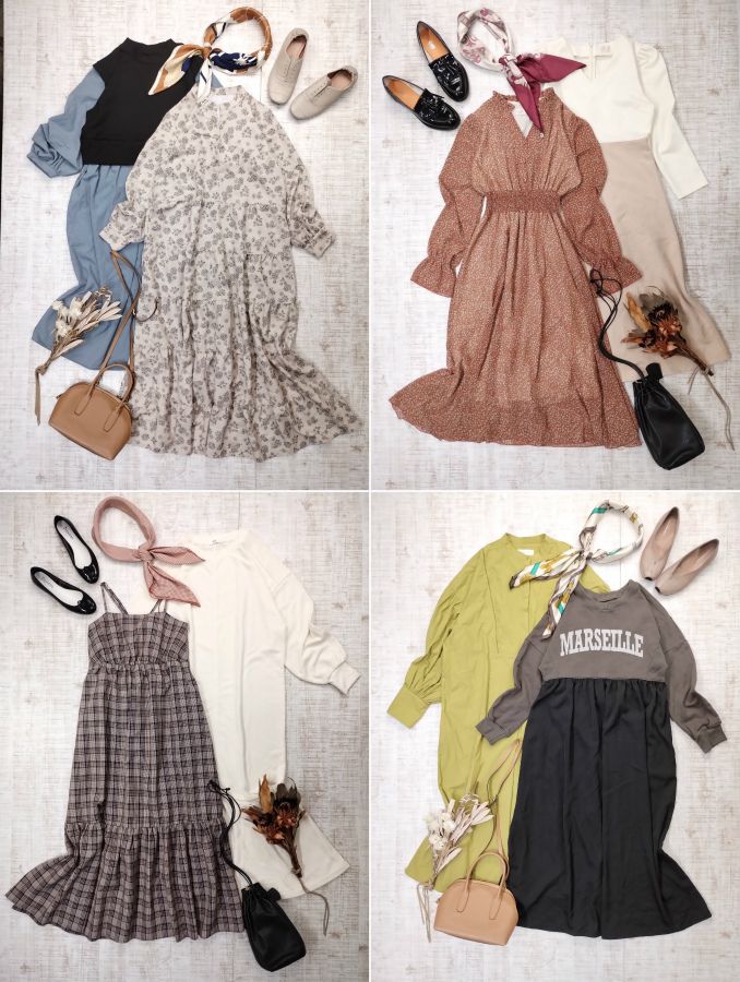 30着]ロング ワンピース セット まとめ売り マキシ ドレス サロペット
