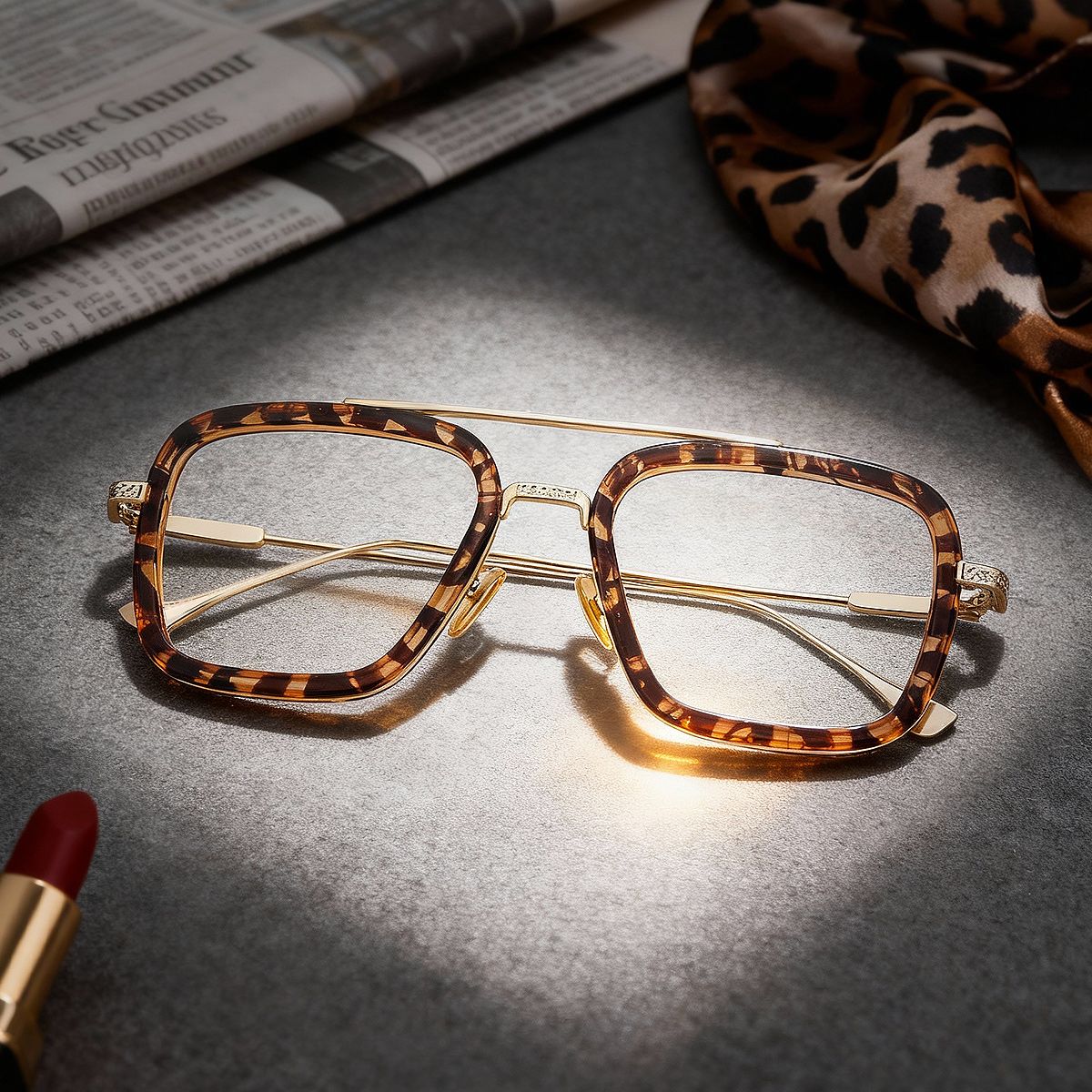 Gifford Rectangle Tortoise Frame Glasses | Zeelool