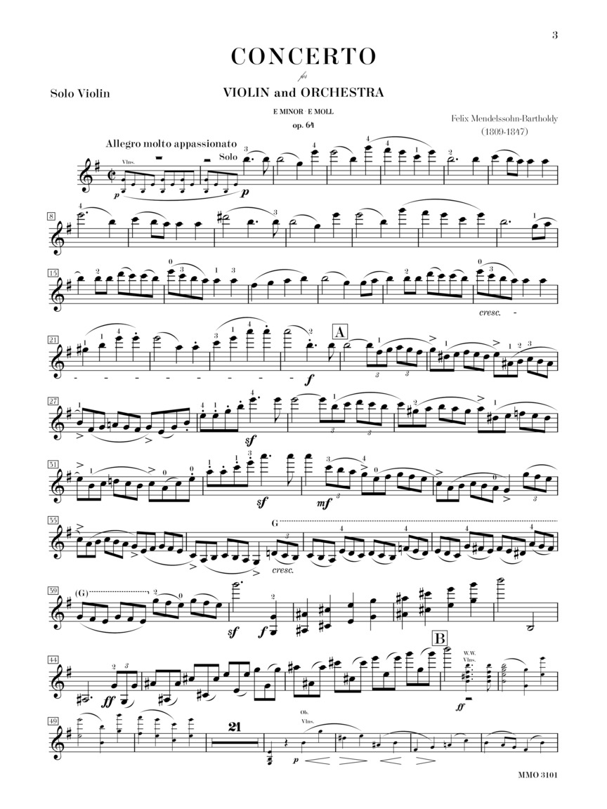 ヴァイオリン協奏曲・ホ短調・Op.64（フェリックス・メンデルスゾーン