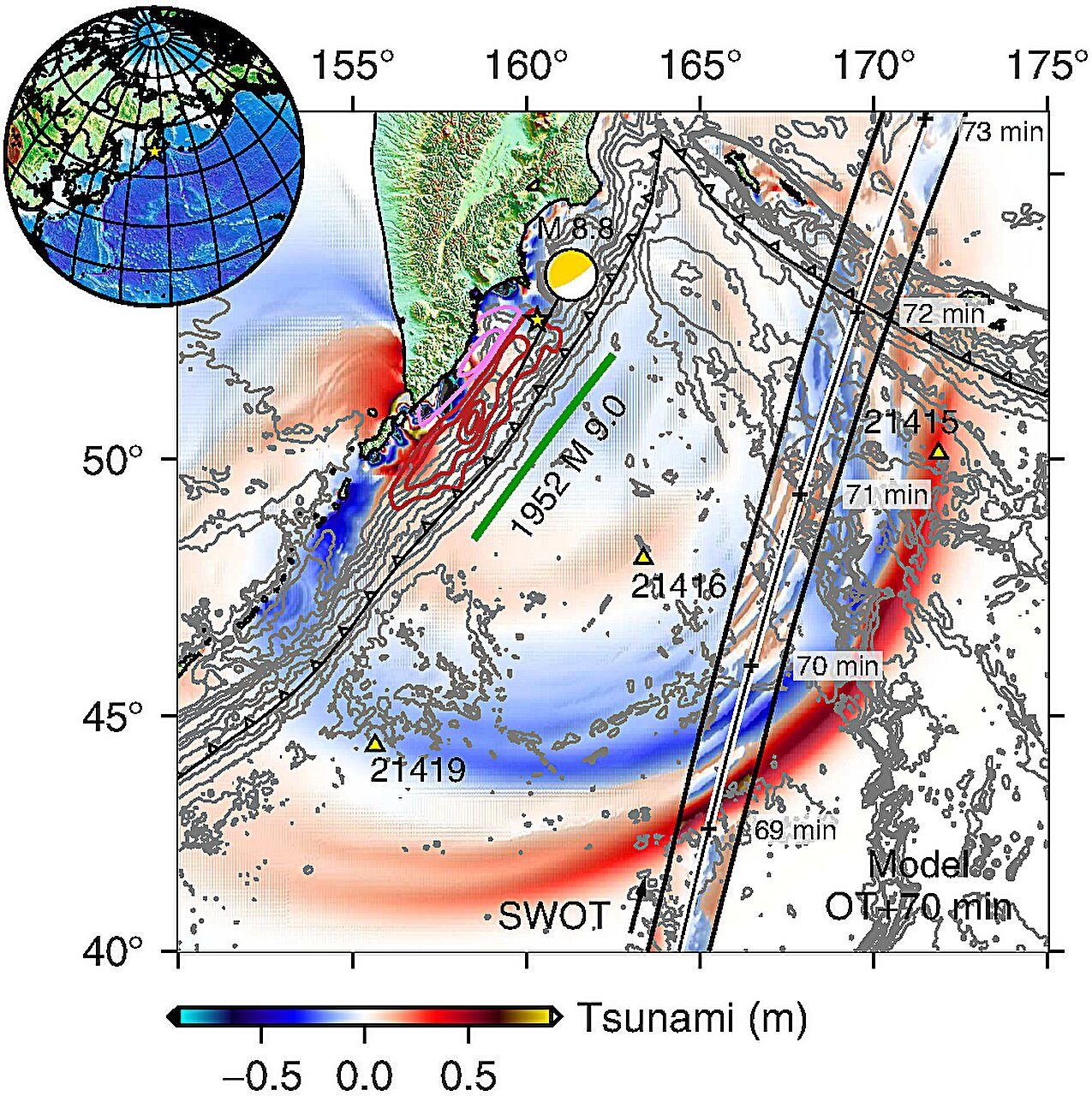 Satellites spot surprising tsunami patterns: Massive Kamchatka