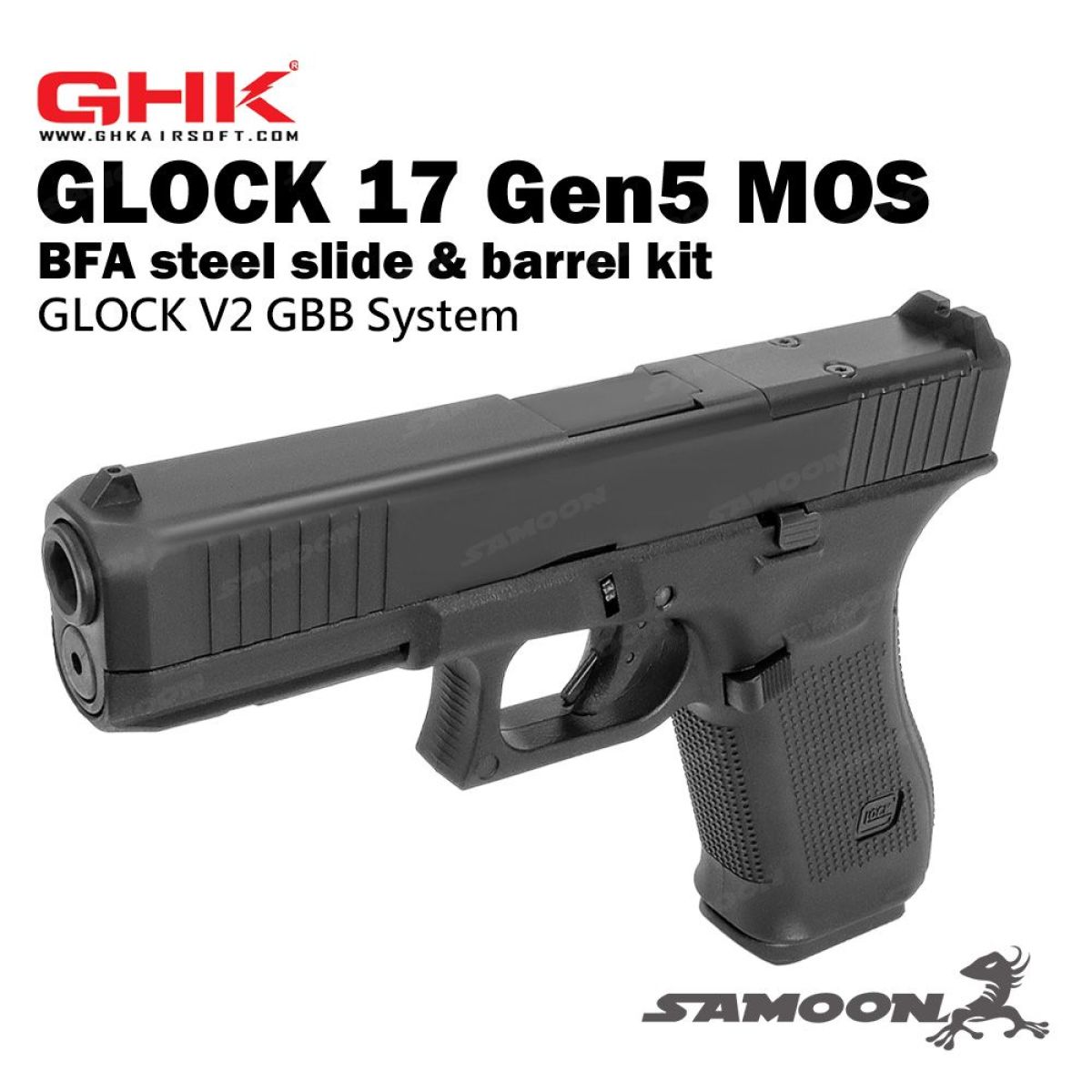 SAMOON customized GHK G17 Gen5 V2 MOS χ BFA steel slide & barrel kit