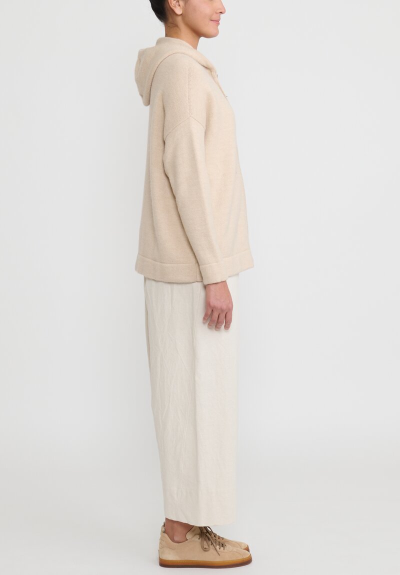 Lauren Manoogian Baby Alpaca Hooded Cardigan in Alabaster White