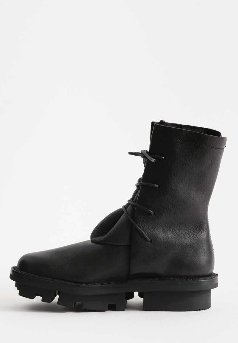 Trippen Sheepskin-Lined Curtain Boots in Black | Santa Fe Dry