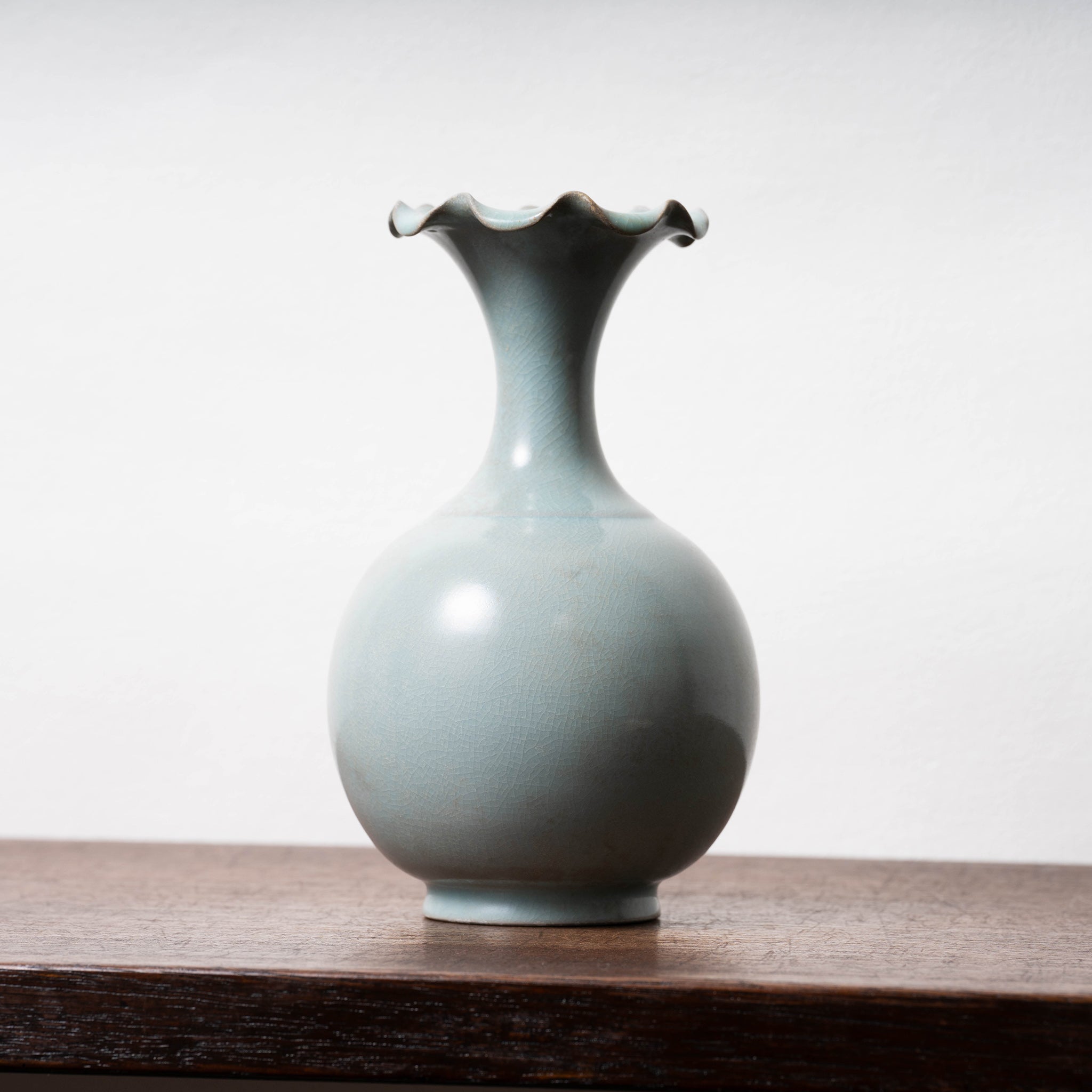 中国古美術中国古陶磁器宋時代汝窯花口瓶古 玩民国期頃茶道具 花入 唐