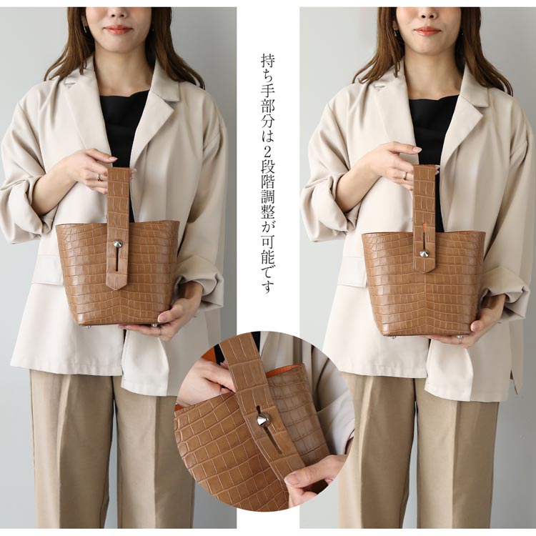 スモールクロコダイル ポロサス ハンドバッグ マット 加工 保証書 付き