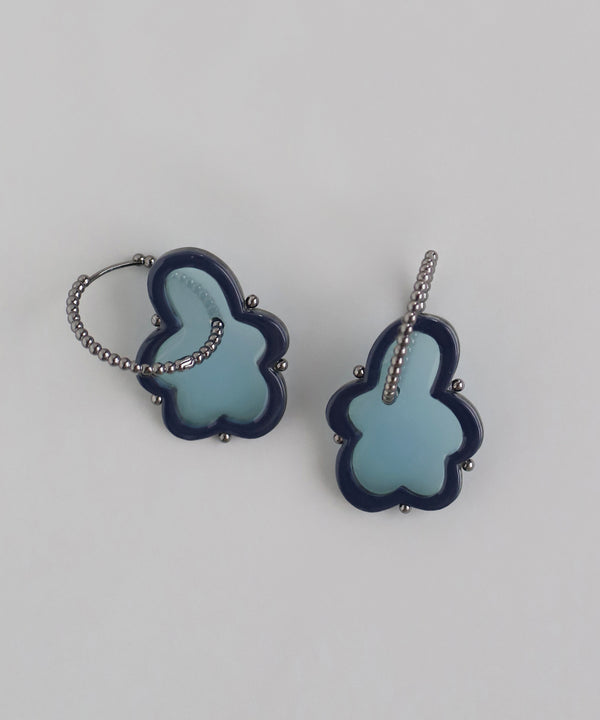 mimi33】ニュアンスプレートフープピアス[Ownideal]｜アネモネ