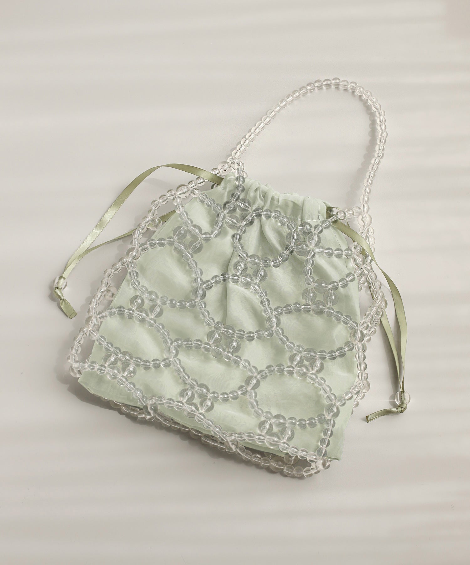 ANEMONE】ビーズ編み巾着2WAYバッグ｜アネモネ・シエナロゼ・ミミサン