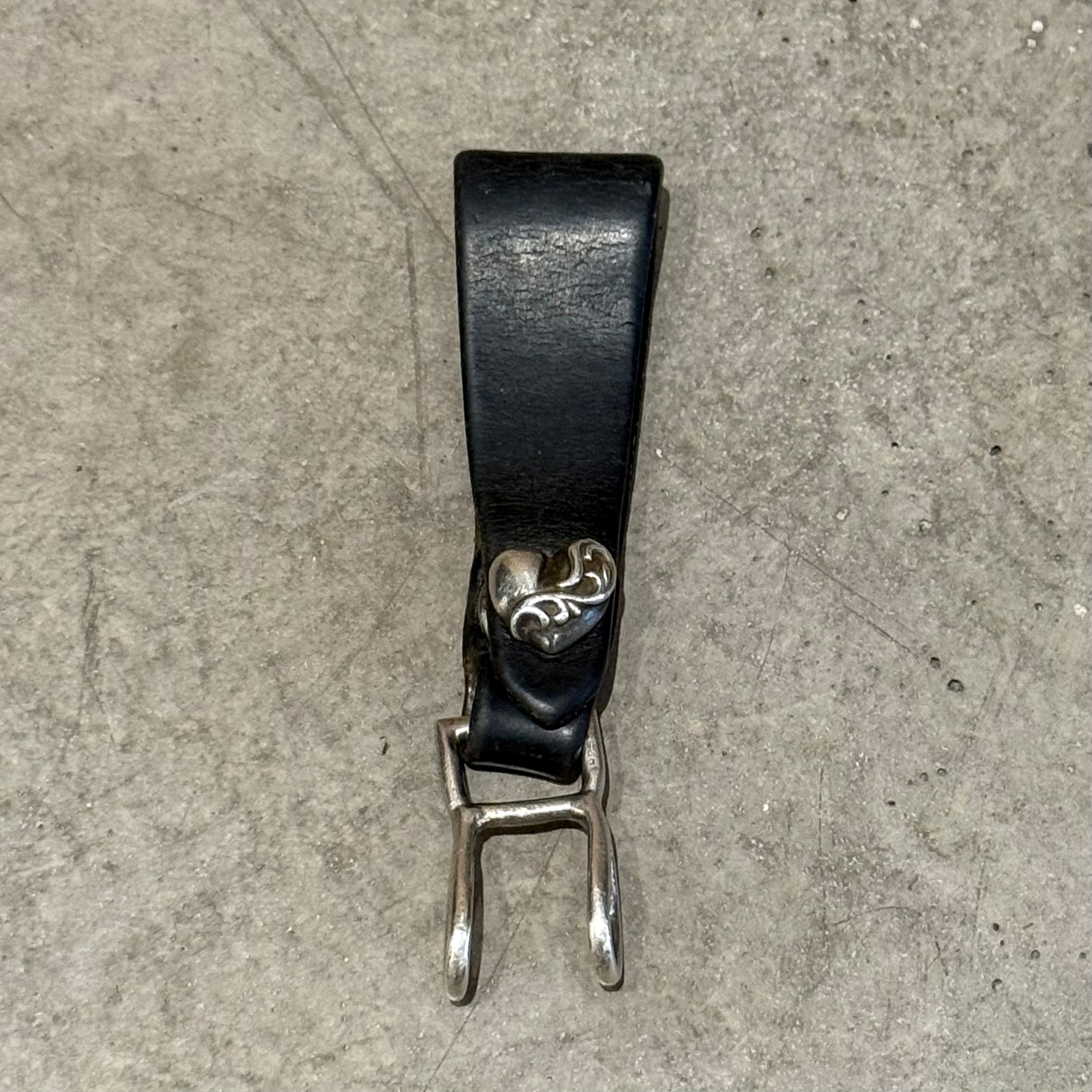 CHROME HEARTS LEATHER HEART BELT LOOP 'BLACK/SILVER' – Sadō Room
