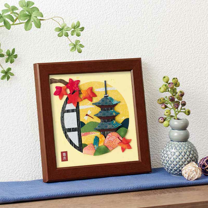 押絵ごよみ・十月（夫婦ふくろう）｜株式会社さくらほりきり