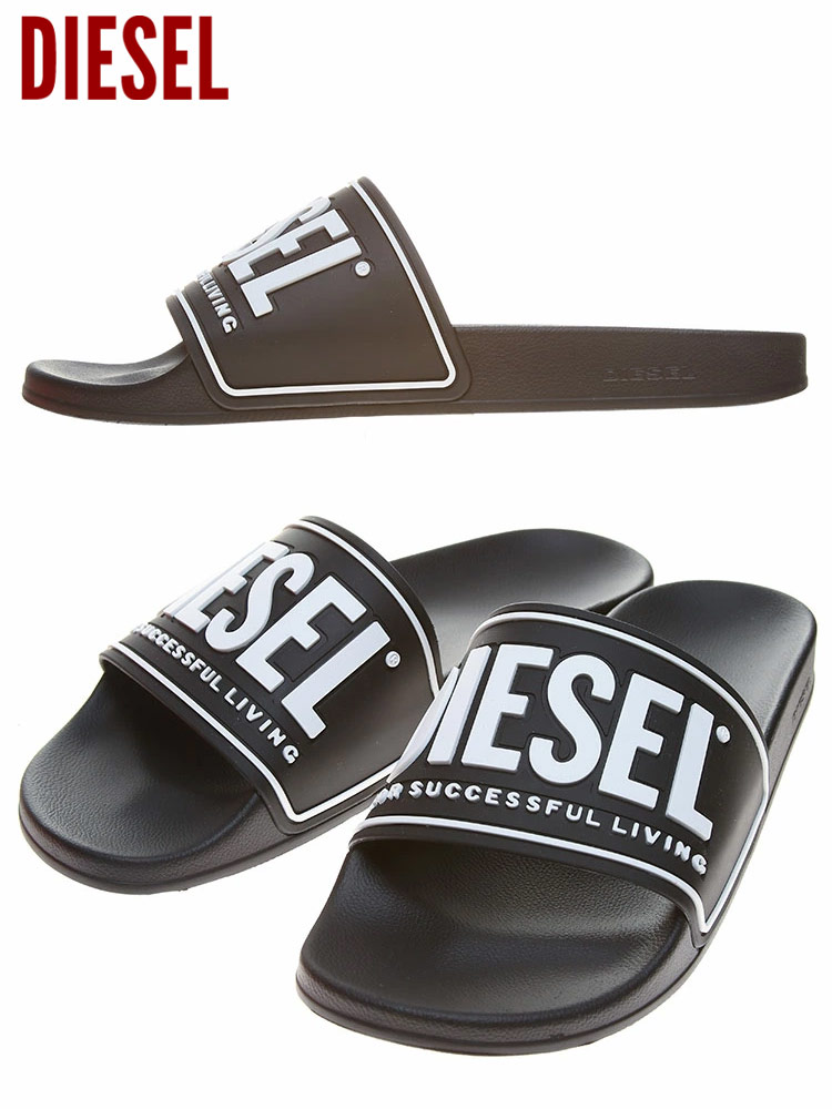 DIESEL ディーゼル メンズ サンダル ユニセックス ロゴ スライド