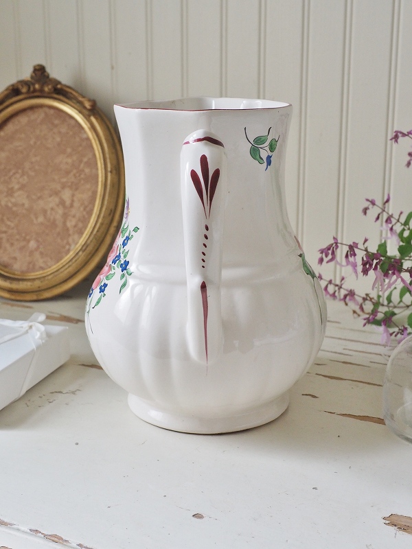 フランス1900年前後の古いKGLUNEVILLE陶器製ピッチャーはかわいい