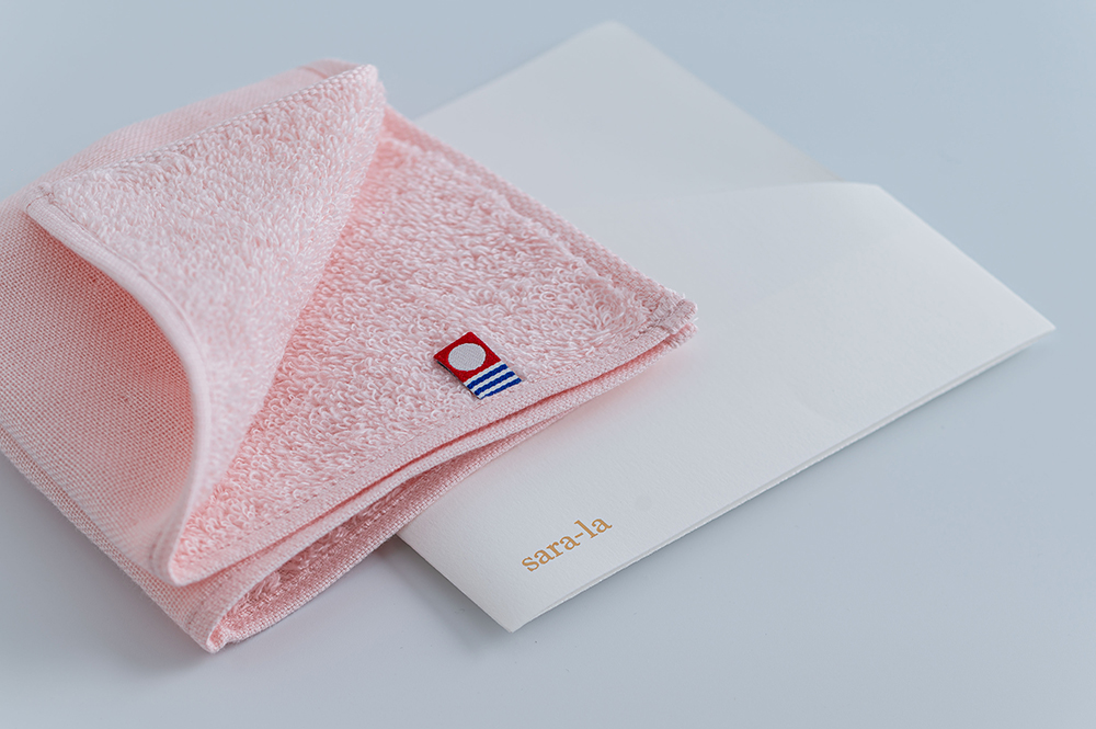 sara-la「咲-saki-」ガーゼパイルハンカチ ピンク 綿100% | 今治タオル