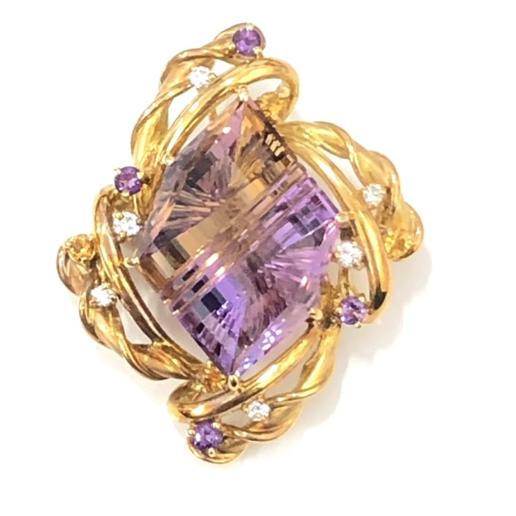 K18 アメトリン デザインブローチトップの買取実績 | 買取専門店さすがや