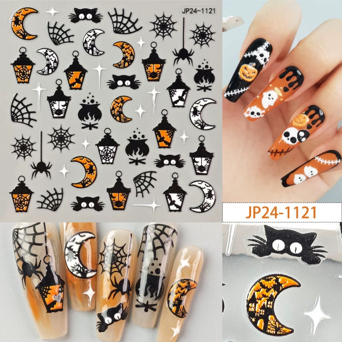 Halloween 3D Embossed Nail Stickers – Sassytip