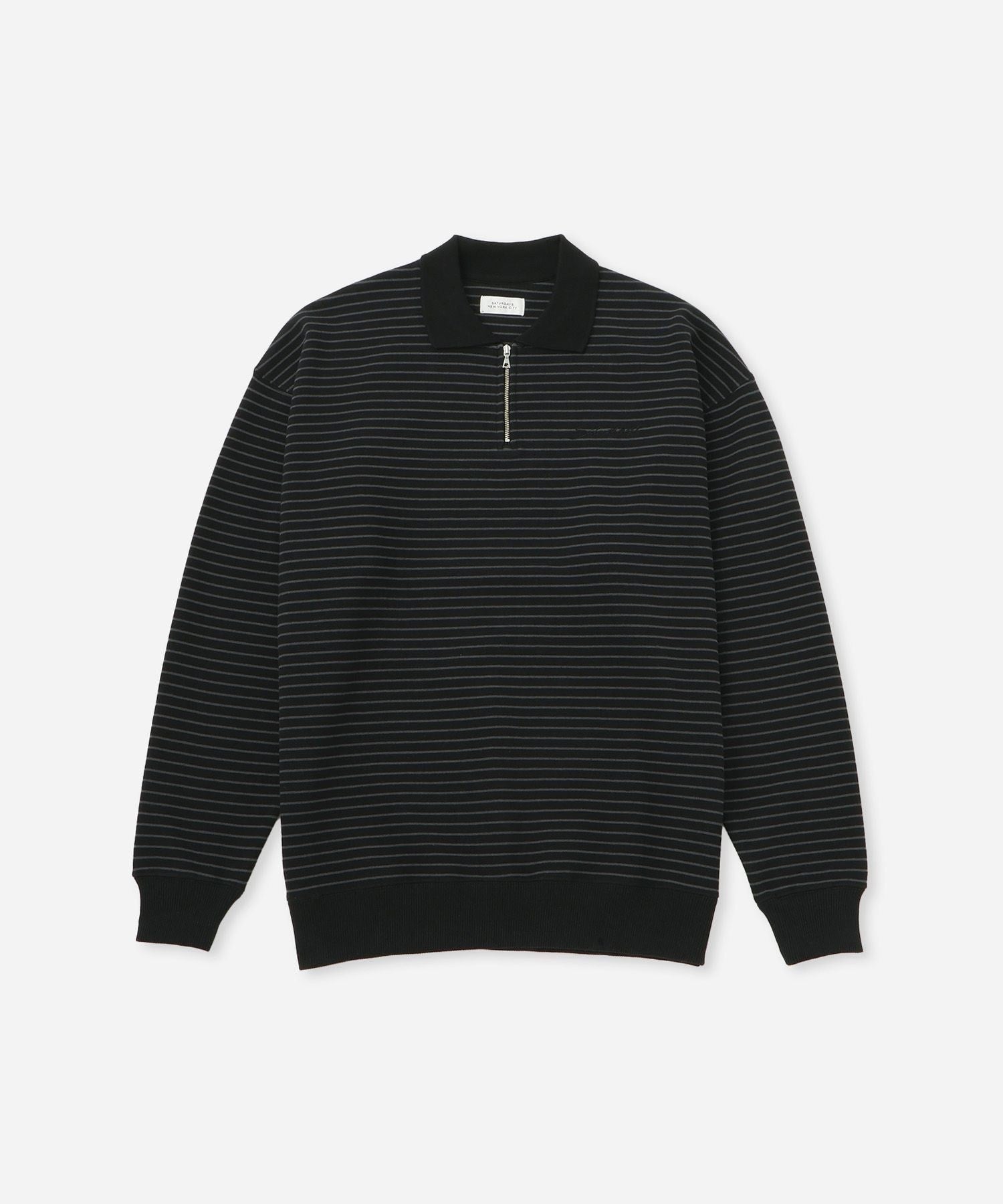 Ryo Stripe Half Zip Polo Sweatshirt | Saturdays NYC Japan