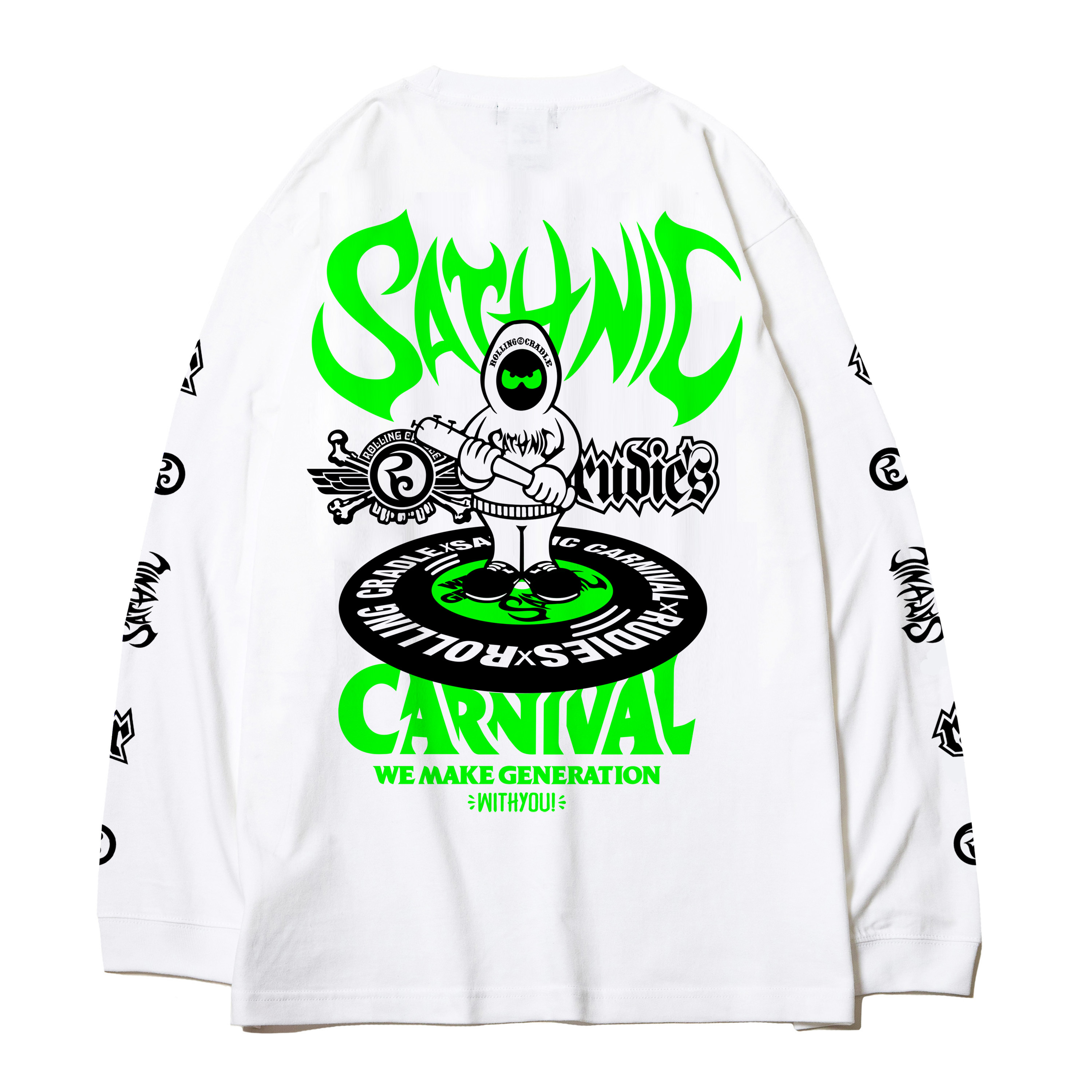 SC25 RUDIES x ROLLING CRADLE LONG SLEEVE TEE（WHITE） | SATANIC