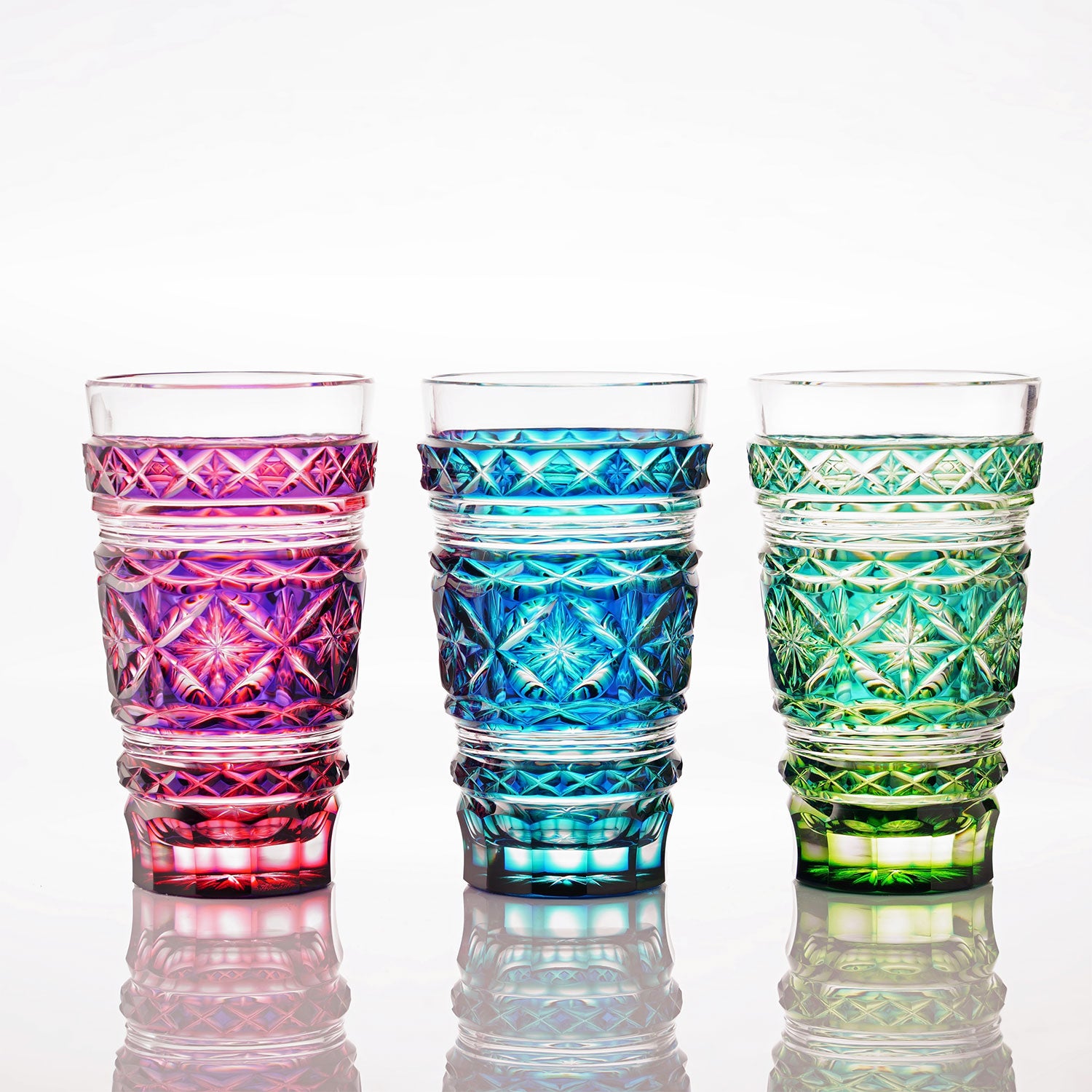 島津薩摩切子】40周年二色トールタンブラー – ㈱島津興業 島津薩摩切子