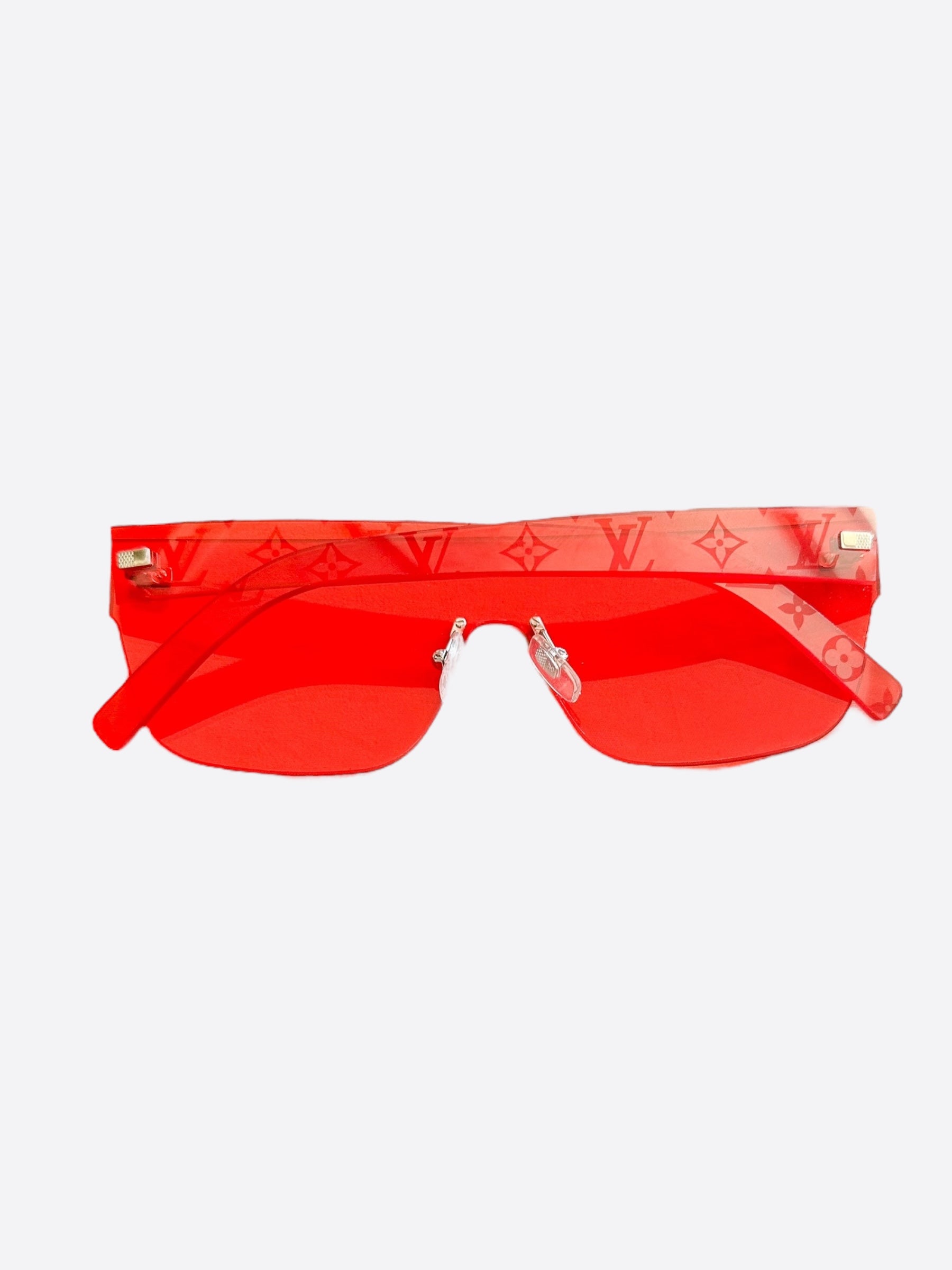 Louis Vuitton Supreme Red Monogram City Mask Sunglasses – Savonches