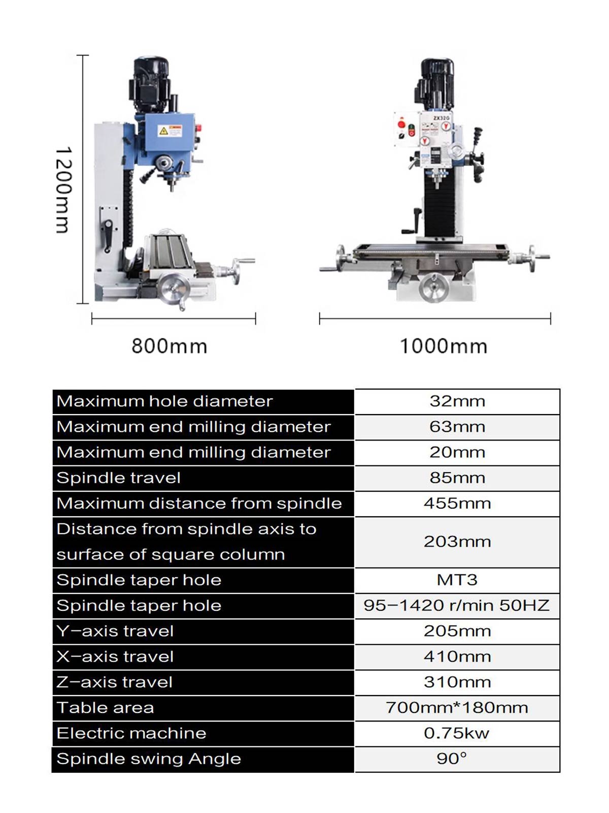 ZX32G Drilling and Milling Machine with Tapping Multi-Purpose