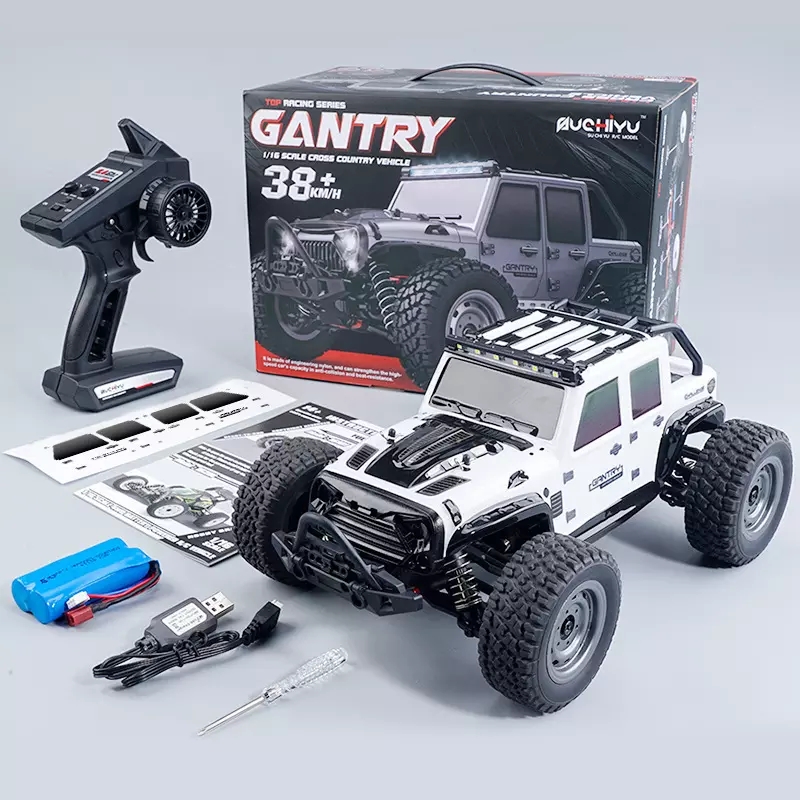 1/16 Gantry Off-Road Remote Control Truck, 2.4G 4WD with Lights, 4