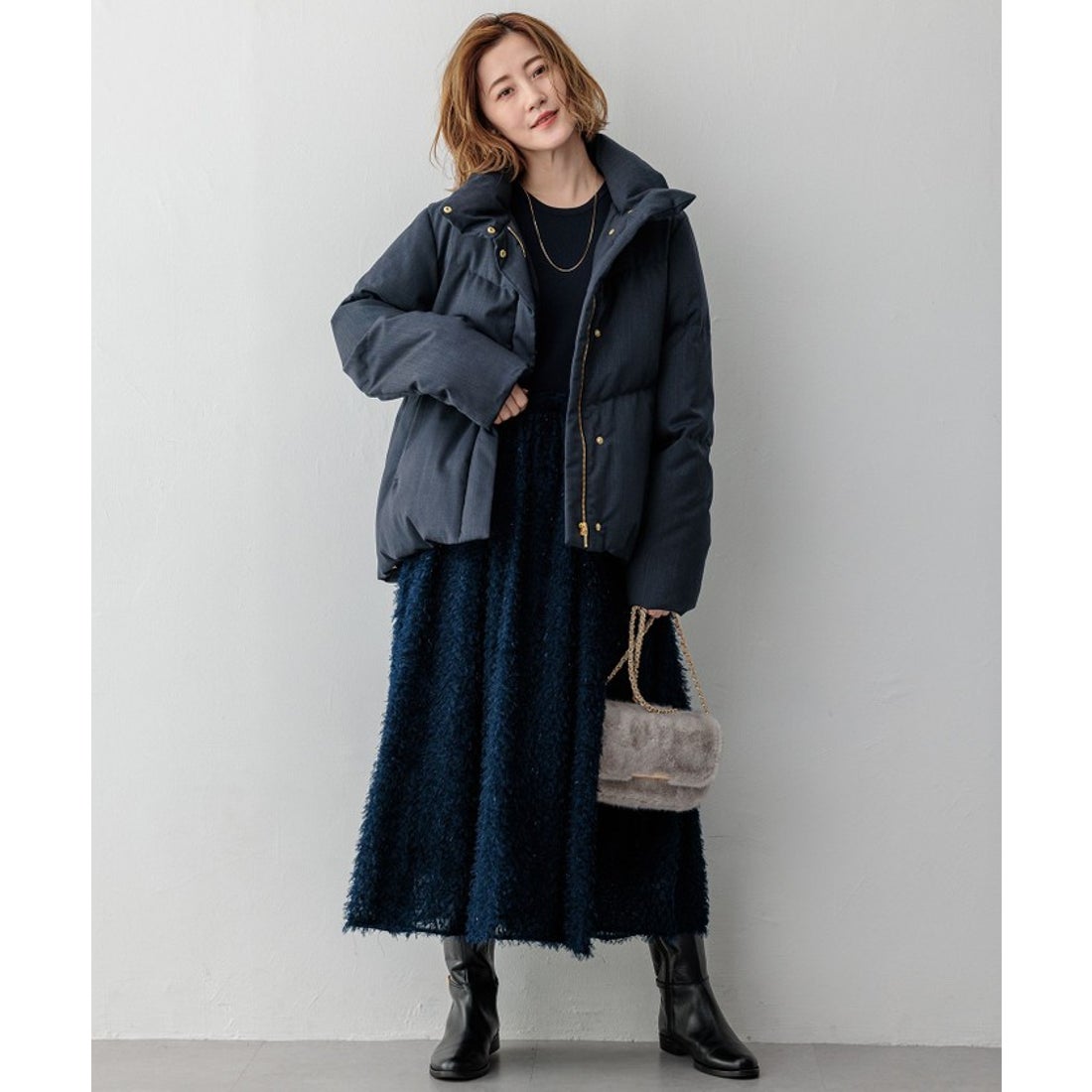 ニジュウサンク 23区 【店舗限定/洗える】ニットコンビジャカード