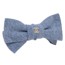 シャネル CHANEL バレッタ ボウバレッタ デニム リボンモチーフ CC