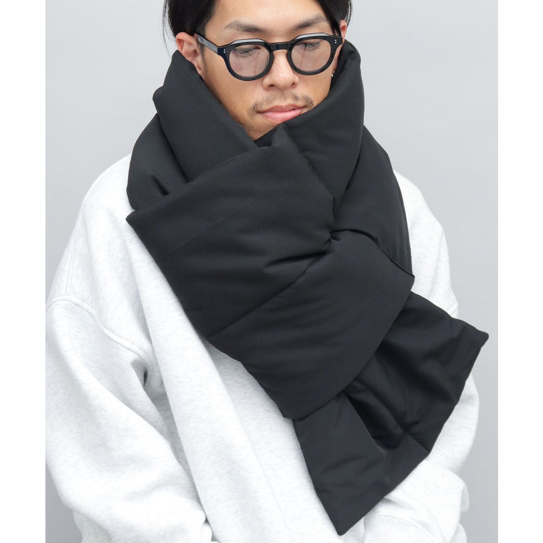 ベーシックエンチ Basiquenti ビッグシルエット ダウンマフラー 中綿