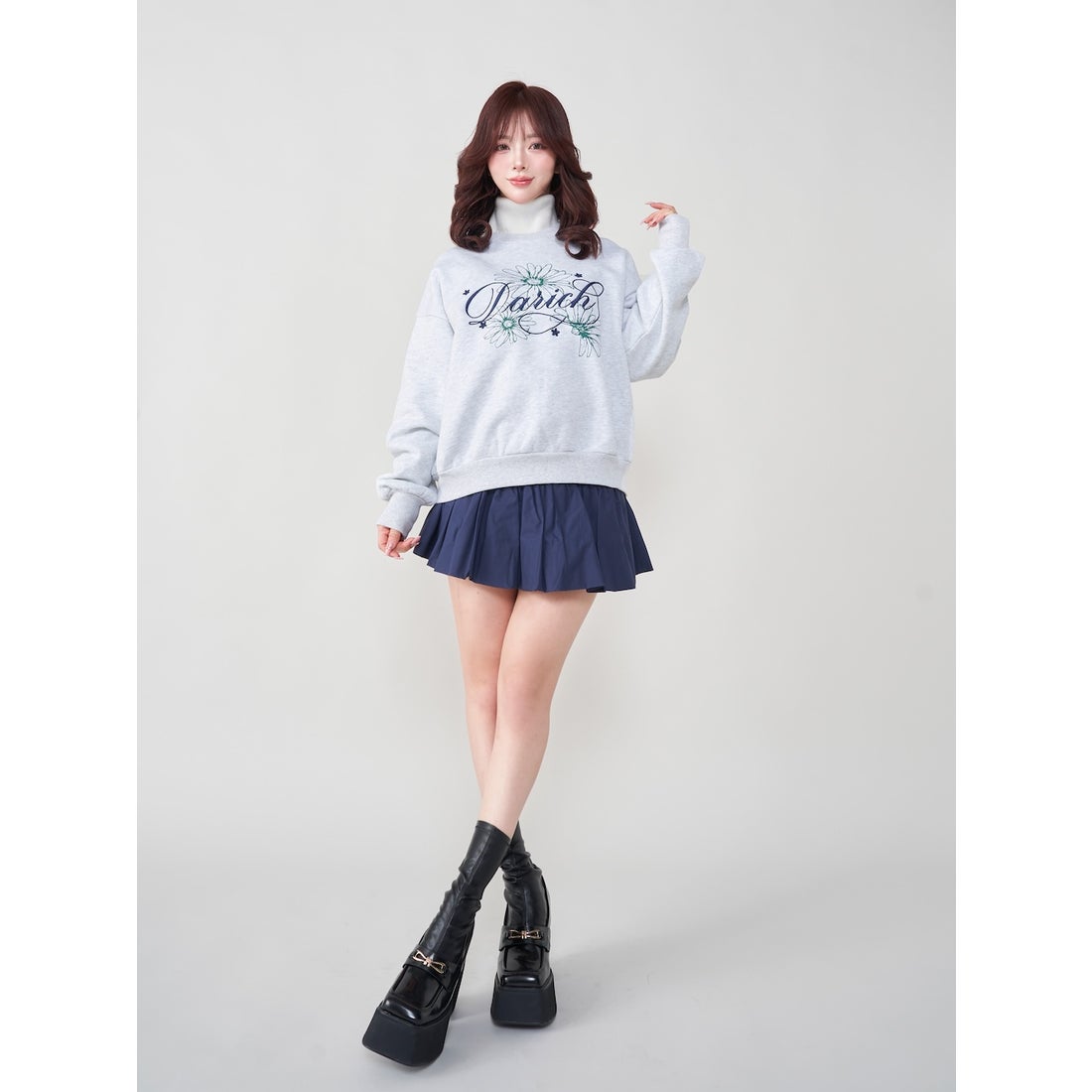 ダーリッチ Darich スクエアトゥショートブーツ （ブラック