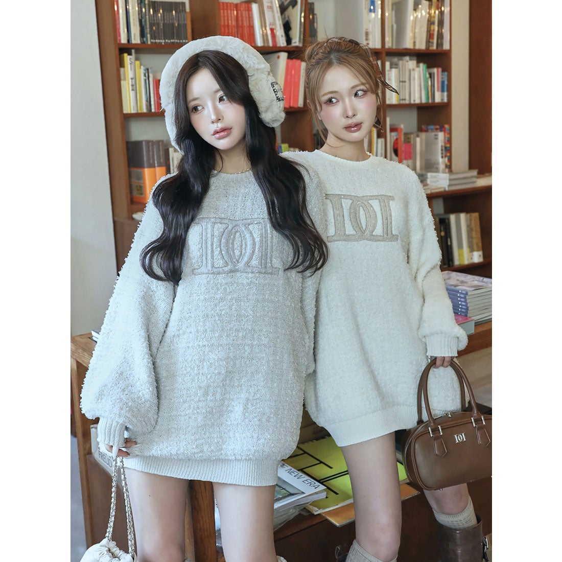 ダーリッチ Darich DDロゴツイードニットプルオーバー （ホワイト