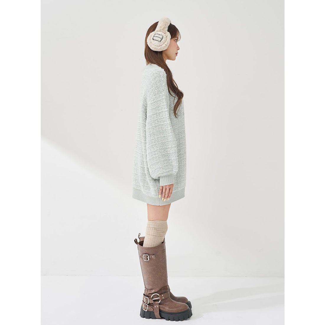 ダーリッチ Darich DDロゴツイードニットプルオーバー （イエロー