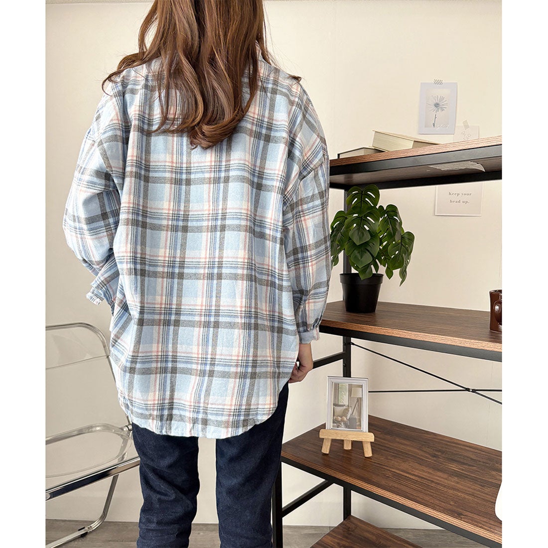 デューリリー Dewlily オーバーサイズチェック柄シャツ レディース