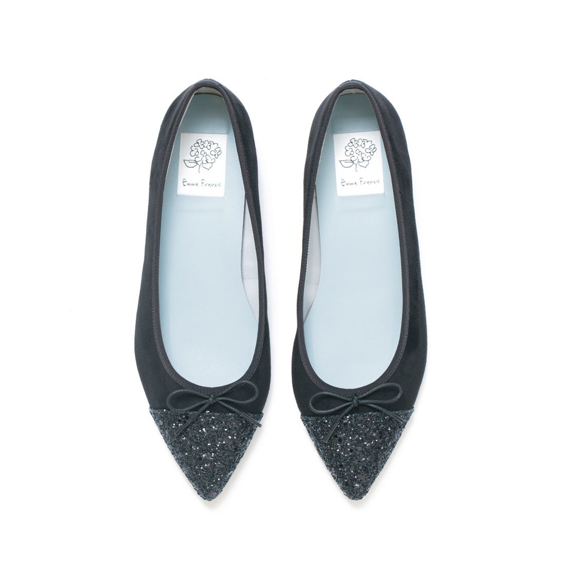 フラットバレエシューズ （ブラック スエード） -Emma Francis / エマ