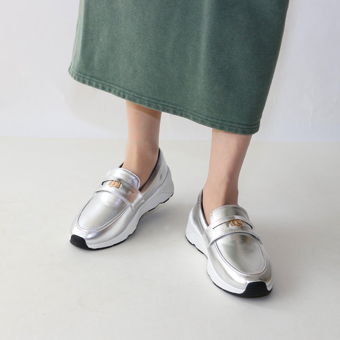 フィン Fin コインローファー厚底スリッポン【低反発スポンジ入り