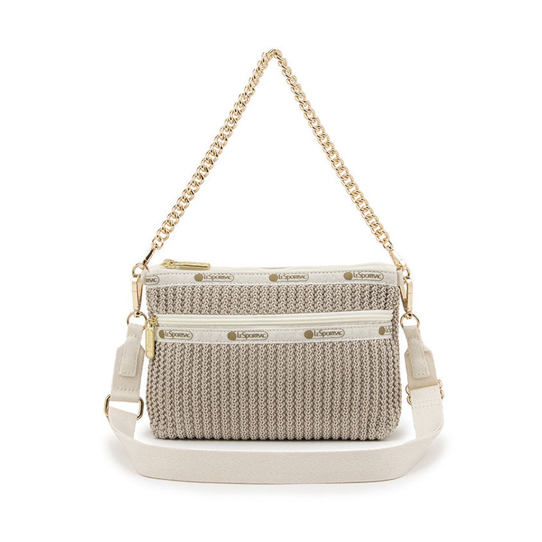 レスポートサック LeSportsac CHAIN CROCHET CLUTCH （ベージュ