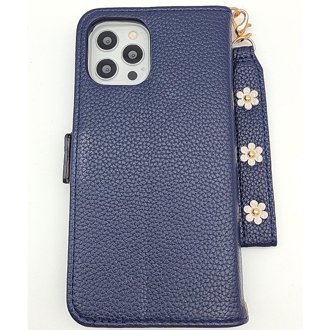 レースレディース Lace Ladies 手帳型 花柄 スマホケース （ネイビー