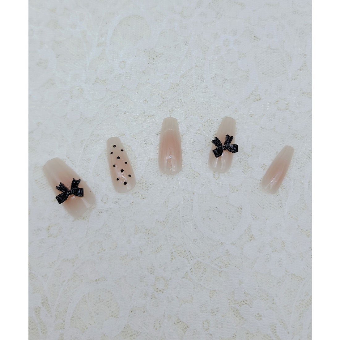 レースレディース Lace Ladies リボン ドット クリア フレンチ ネイル