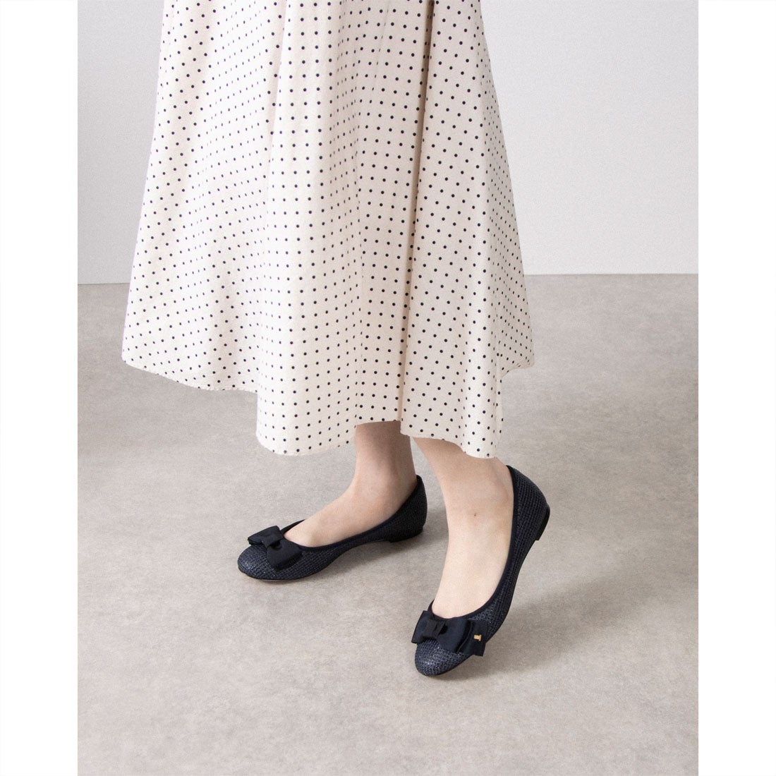 ランバン オン ブルー LANVIN en Bleu リボンモチーフカッターパンプス