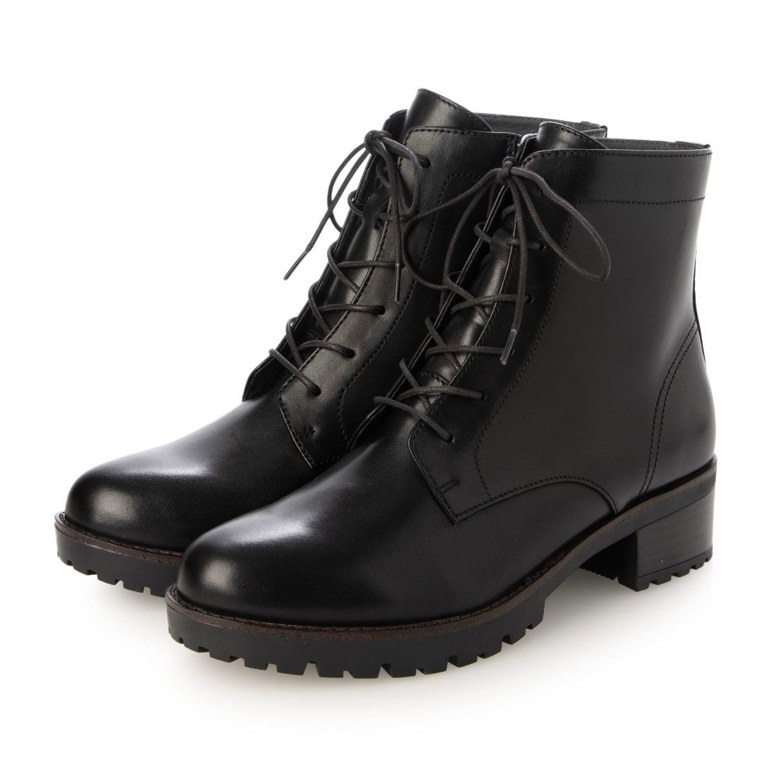 本革】 レースアップブーツ 21535 （ブラック） -モードカオリ MODE