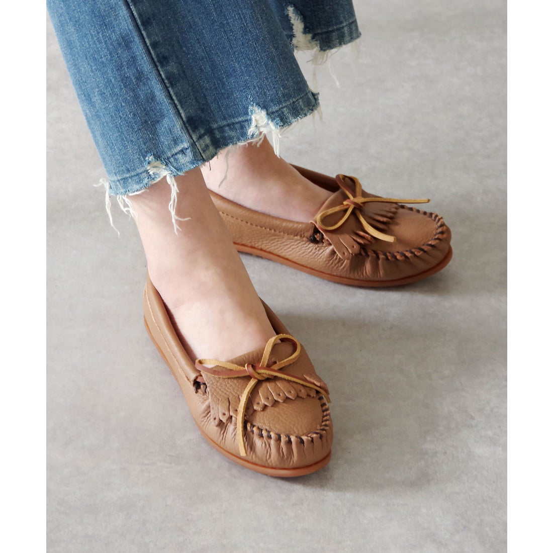 ミネトンカ MINNETONKA 【ハーフサイズ有】ディアスキンモカシン