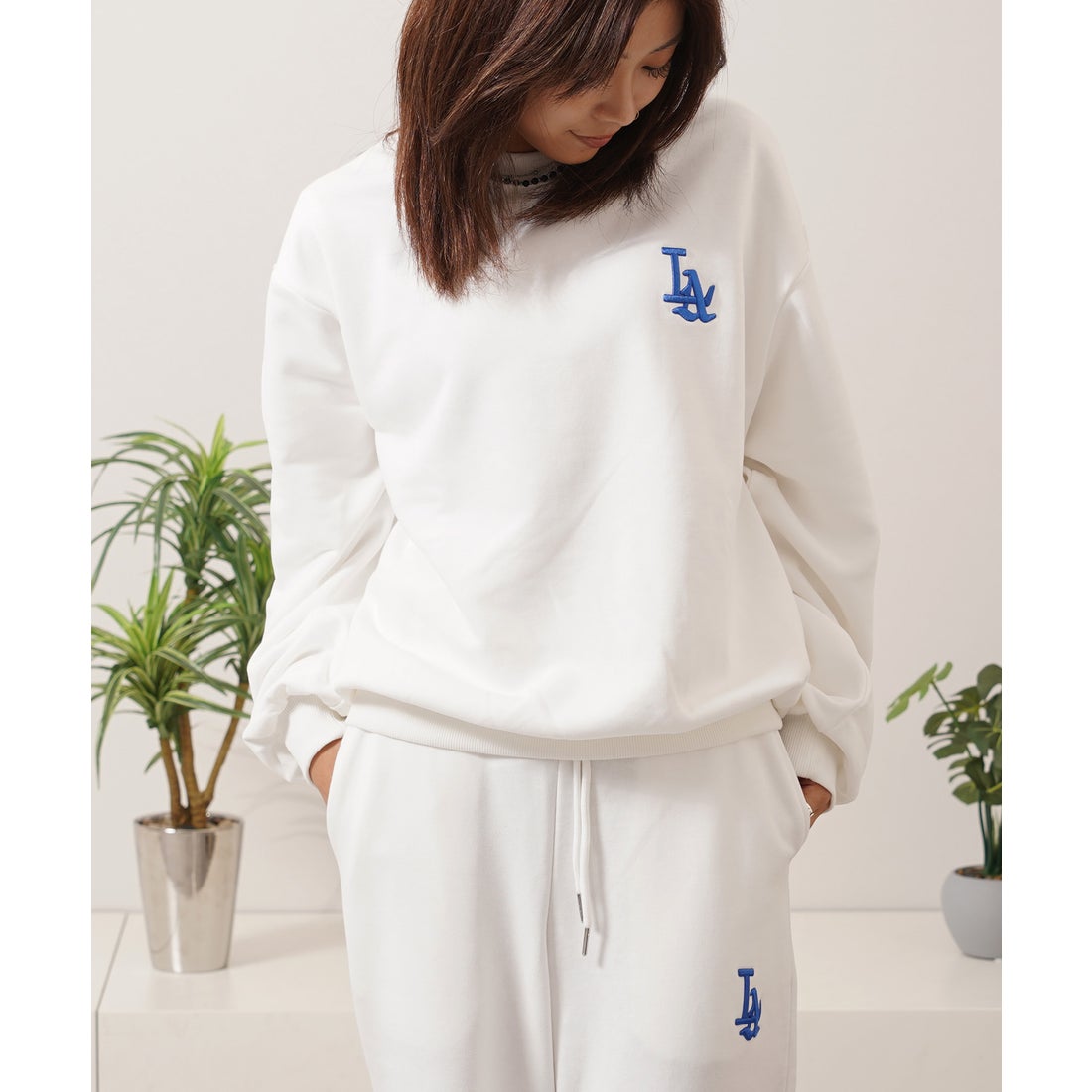 ワンフォークロージング 1111clothing LA ロゴ刺繍 ルーズ スウェット
