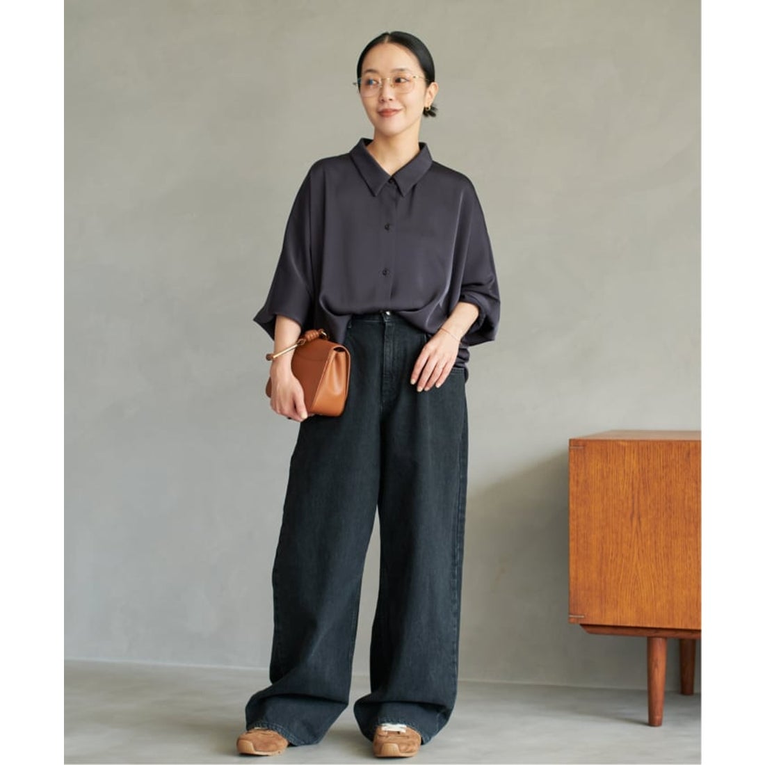 プラージュ Plage dull satin dolman ブラウス （ブラウン