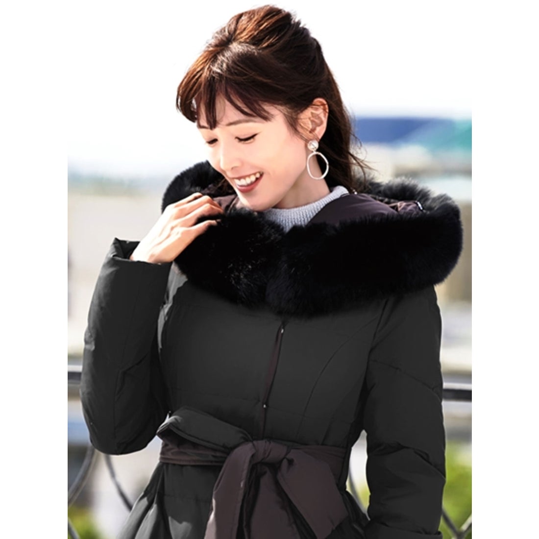 RUIRUE BOUTIQUE リュクシーフォックスファー付きダウンコート(バイ