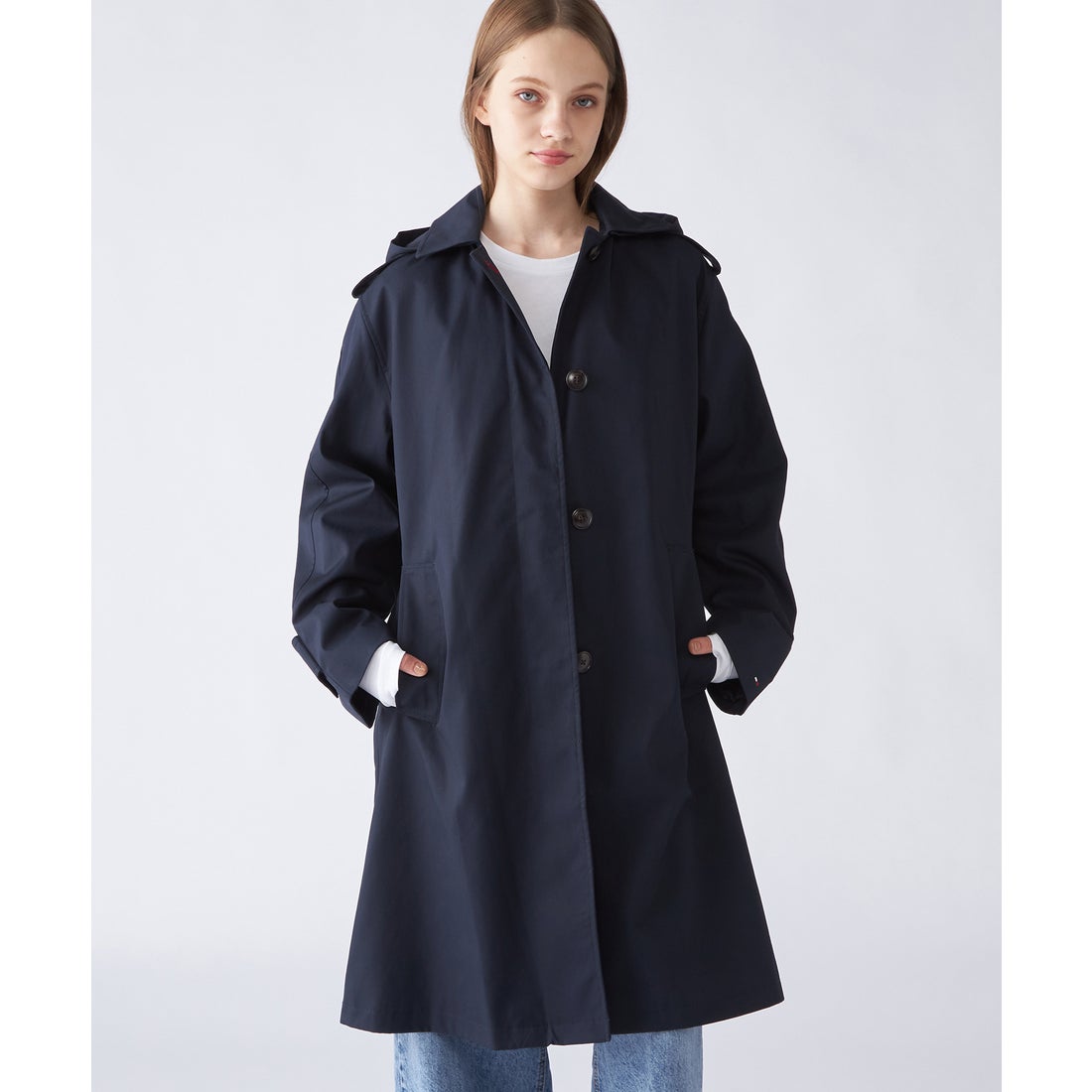 トミー ヒルフィガー TOMMY HILFIGER コットンフーデッドコート