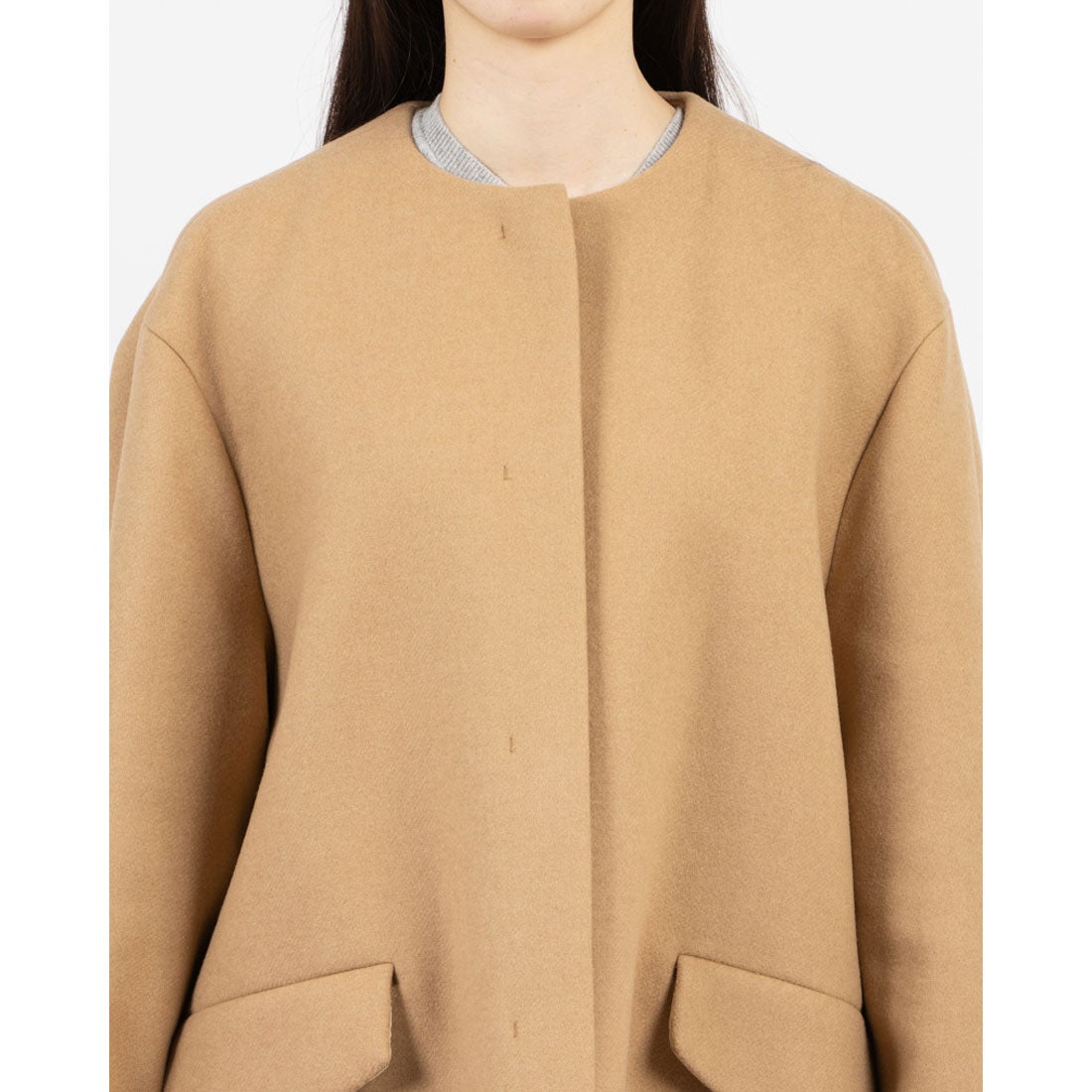 セオリー Theory WOOL MELTON/ CAPE BK COAT （ネイビー系） -靴