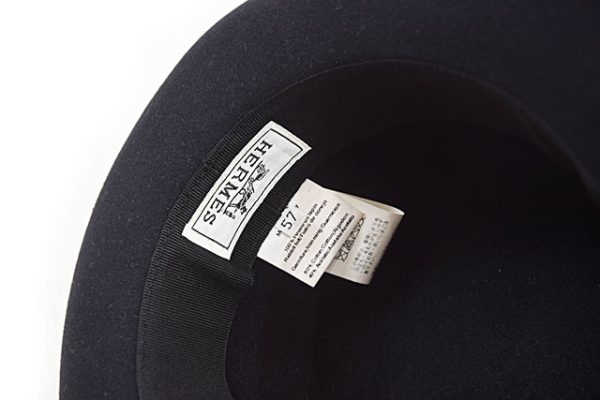 エルメス ハット 帽子 黒 ブラック ♯57 毛100％ 未使用 6万円以下