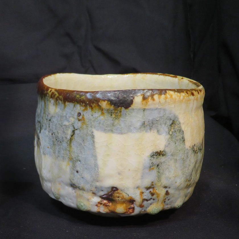 茶道具 抹茶茶碗（まっちゃちゃわん） 土灰志野 白色焼しめ 茶碗