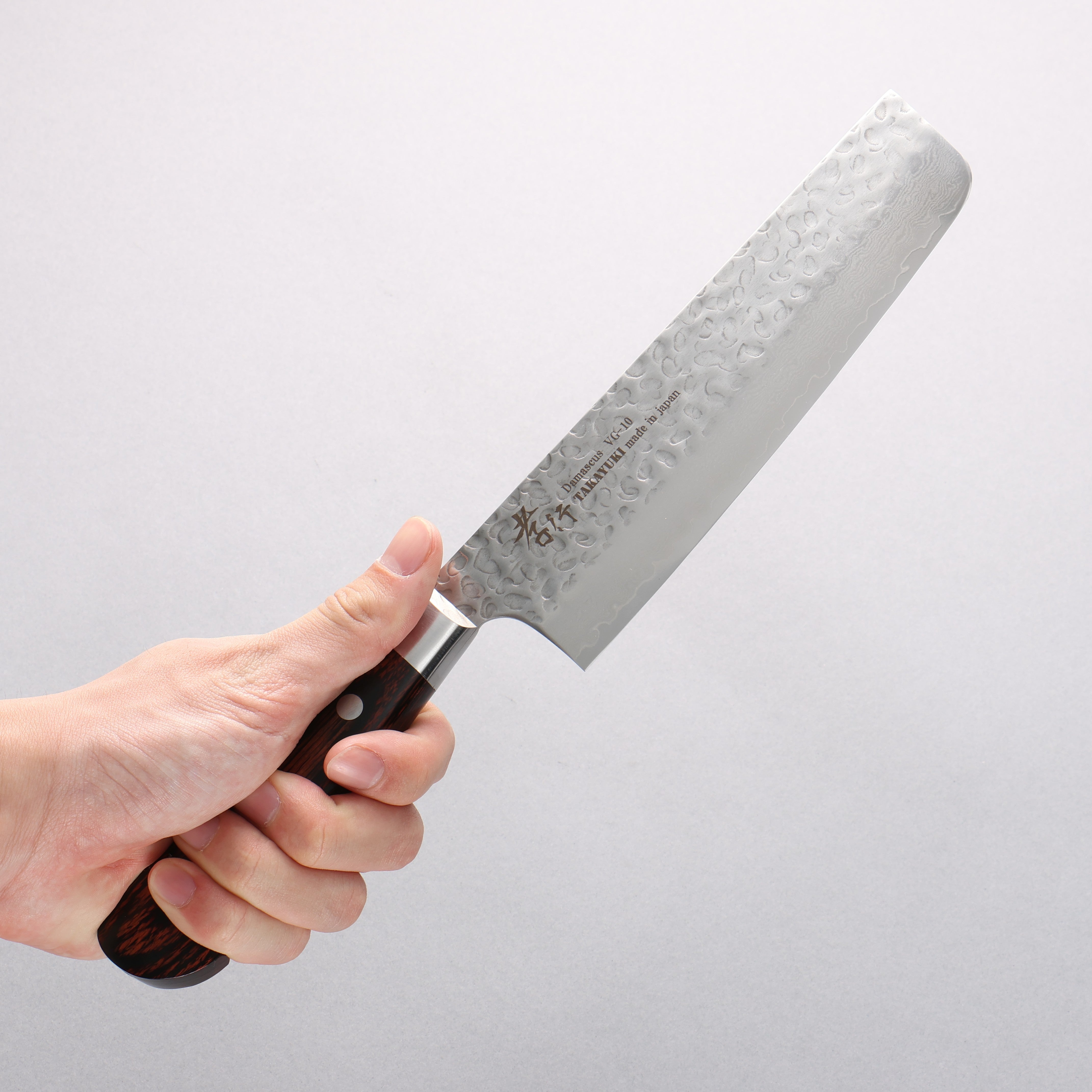堺 孝行 VG10 33層 ダマスカス 菜切包丁 160mm マホガニー柄 – 清助