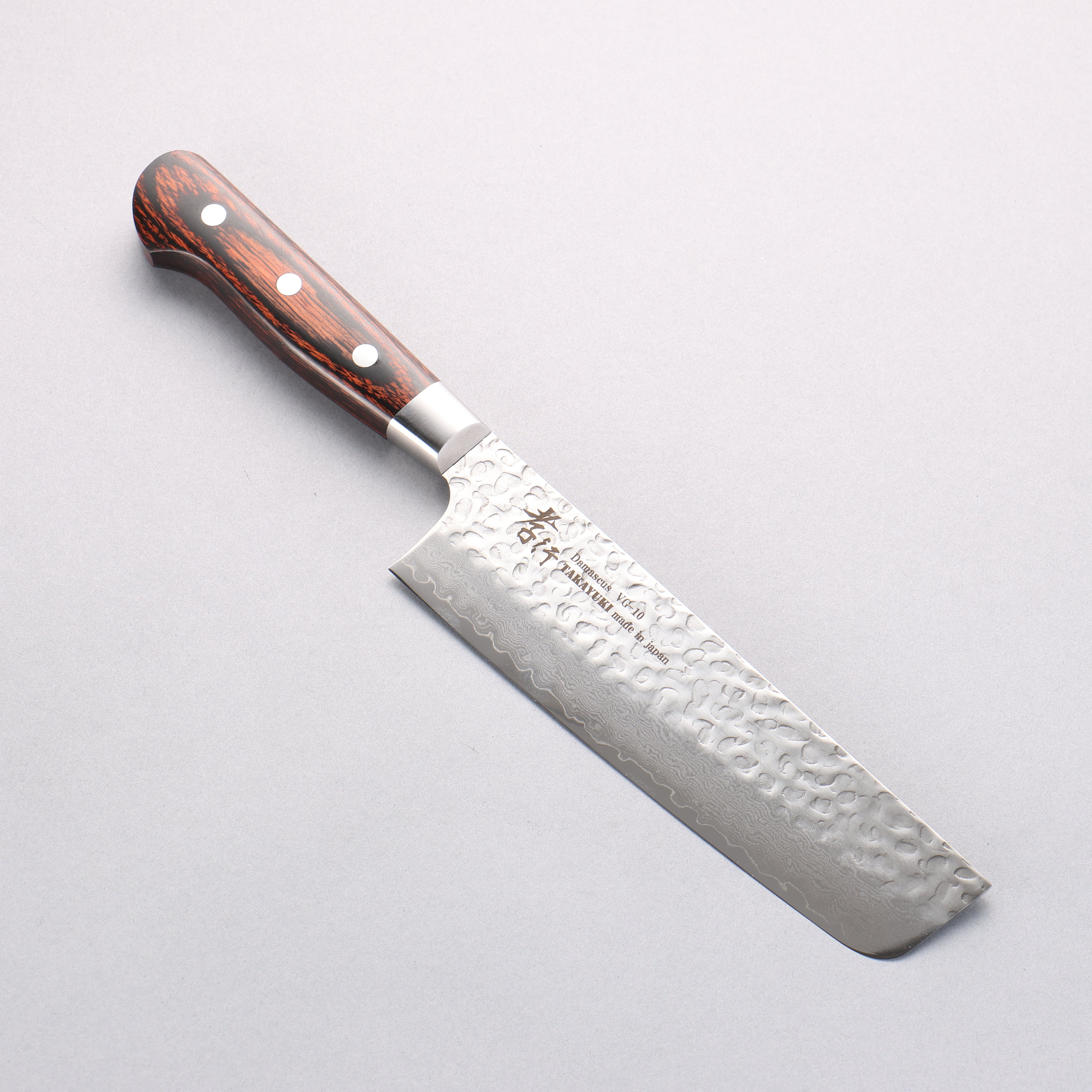 堺 孝行 VG10 33層 ダマスカス 菜切包丁 160mm マホガニー柄 – 清助