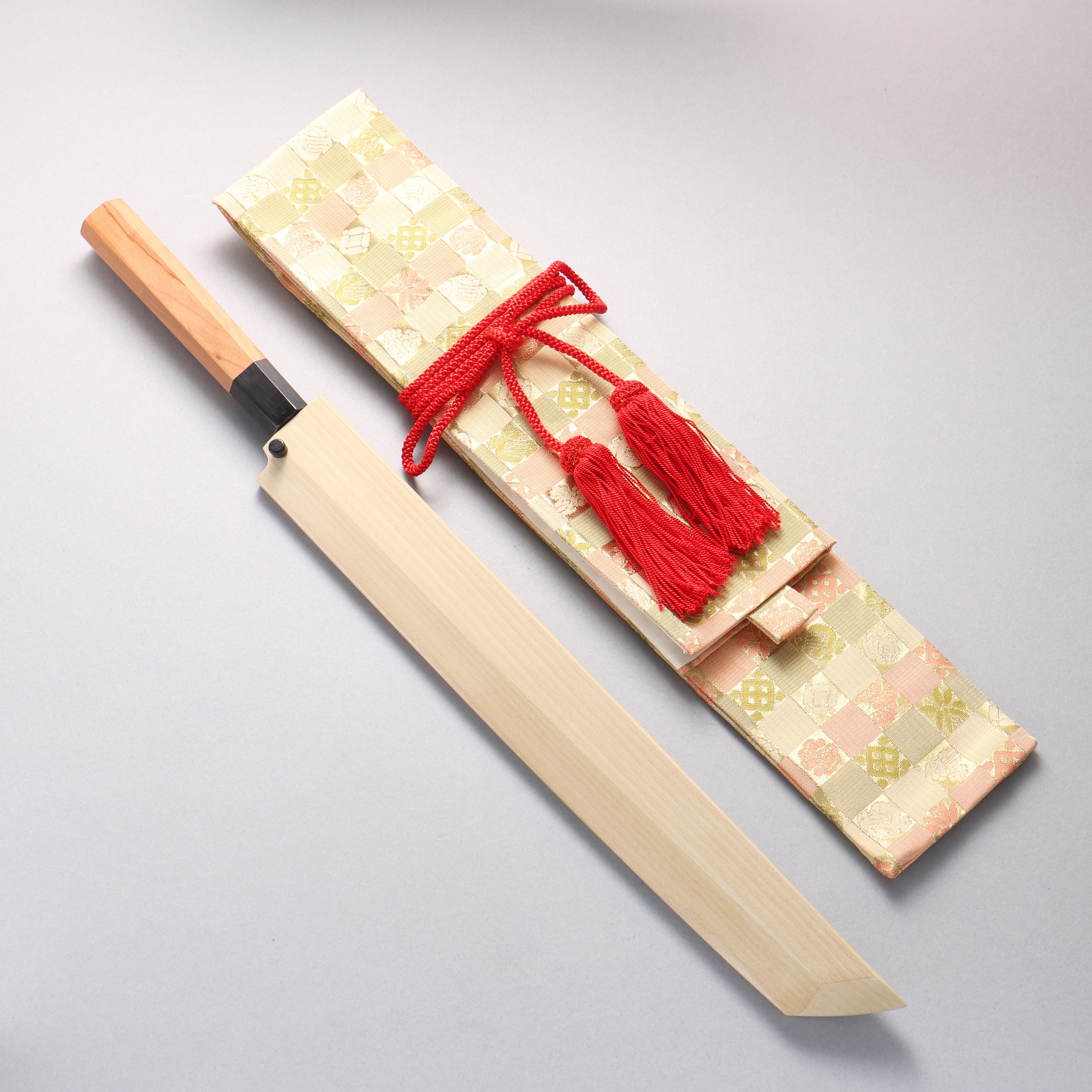 鐵泉 田中作 玉鋼 先丸柳刃包丁 315mm 山桜柄 鞘付き – 清助刃物 Japan